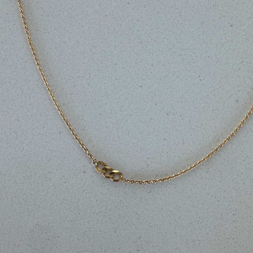 Vrai & Oro Gold Faceted Link Pendant Necklace